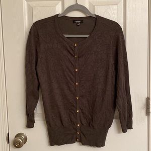 Premise Studio Olive Green Long Sleeve Cardigan Sweater Rayon Nylon Size Large